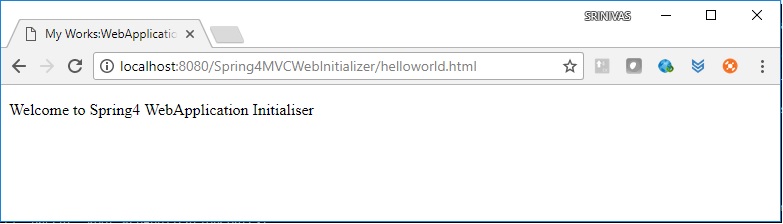 Calling Hello World on Web ApplicationIntializer
